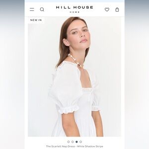 Hill House White Shadow Stripe Scarlett Nap Dress